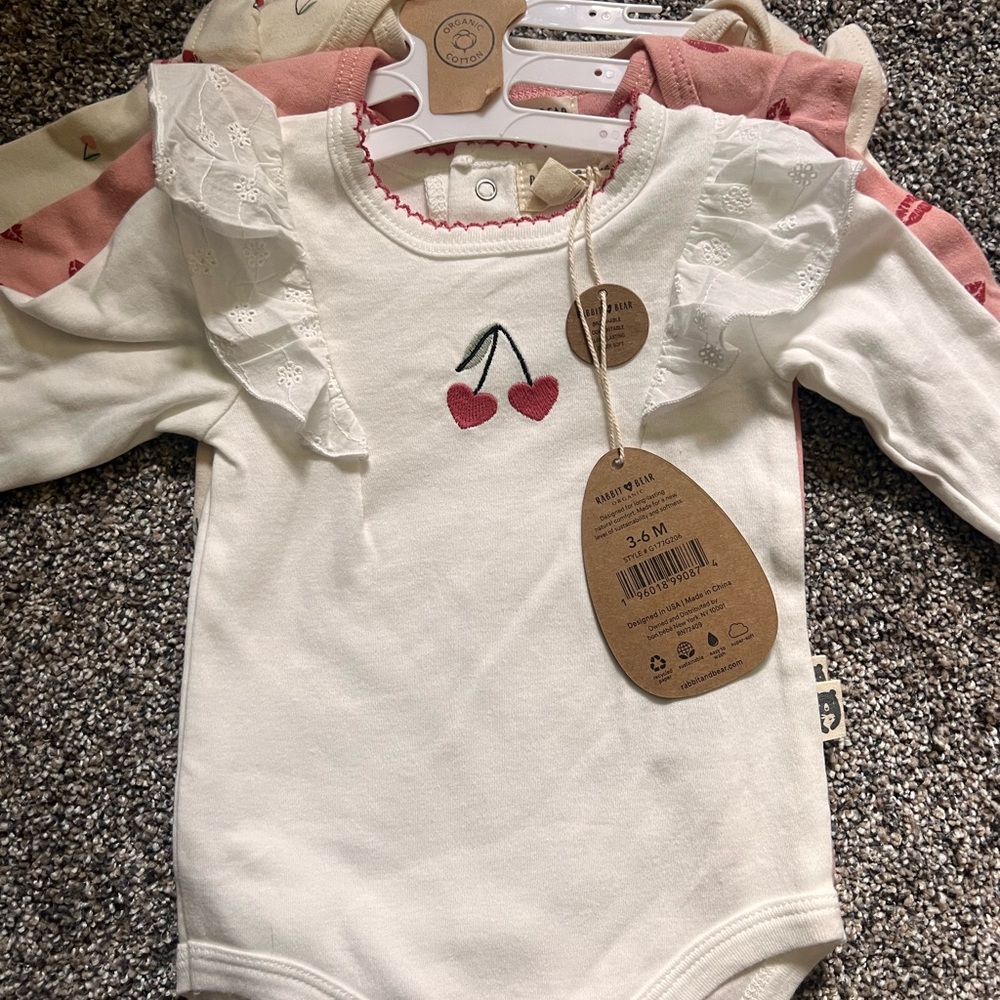 3-6mo baby onesie 3-pack NWT
